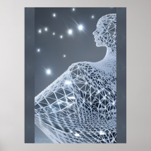 Enlightened AI Fantasy Art Print Portrait Luminary