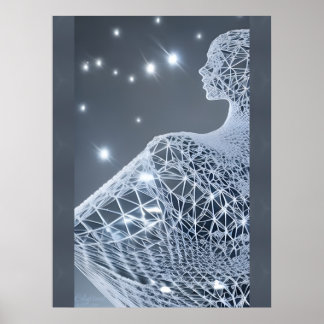 Enlightened AI Fantasy Art Print Portrait Luminary