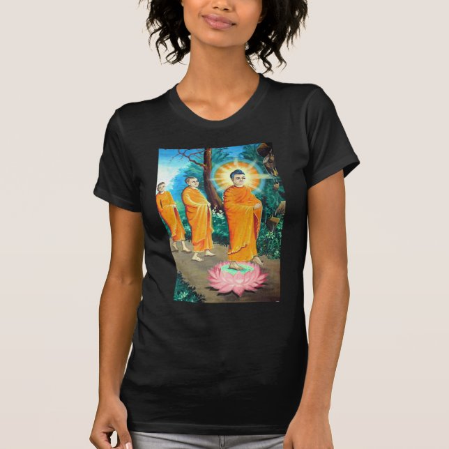 Enlightened Buddhists in orange robes T-Shirt (Front)