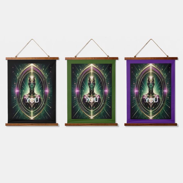 "Enlightened Geometric Human" Hanging Tapestry (Triple)