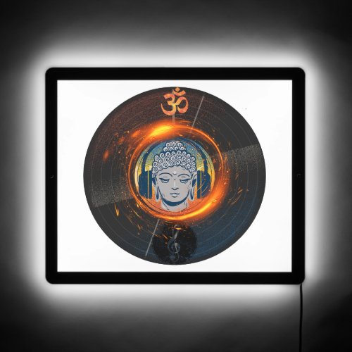  Enlightened Harmony Buddha Head Vinyl  LED Sign