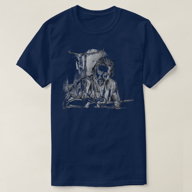 Enlightened Journaling Alan Watts Inspired Drawing T-Shirt (Design Front)
