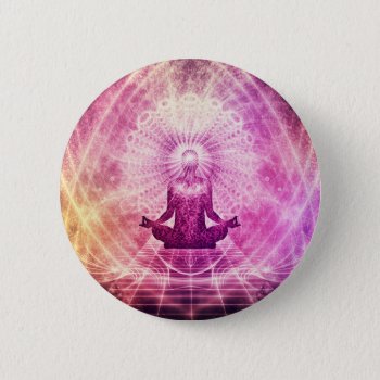Enlightened Meditation Law Of Attraction Chakra Button by azlaird at Zazzle