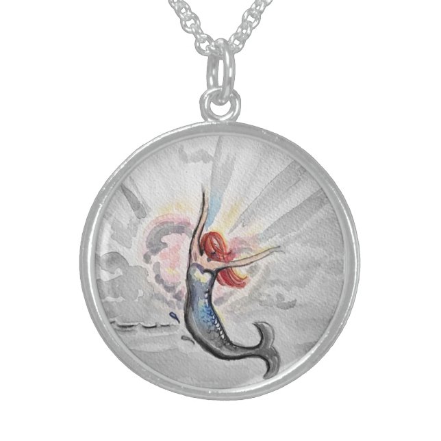 Enlightened Mermaid Sterling Silver Necklace (Front)