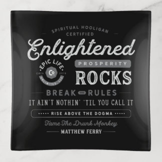 Enlightened Prosperity Rocks Glass Tray