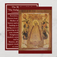 Enlightener of Minds Mother of God prayer card