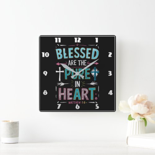 Enlightening Words Amidst a Cross Square Wall Clock