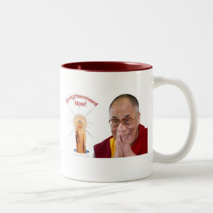 Enlightenment Now! - Dalai Lama Two-Tone Coffee Mug