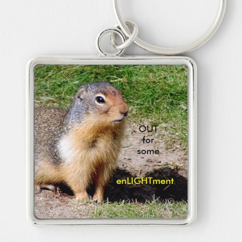 Enlightment Cute Groundhog Keychain