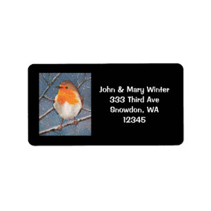 ENLISH ROBIN: ADDRESS LABELS: ORIGINAL ART LABEL