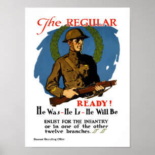 Enlist For The Infantry -- WWI Poster