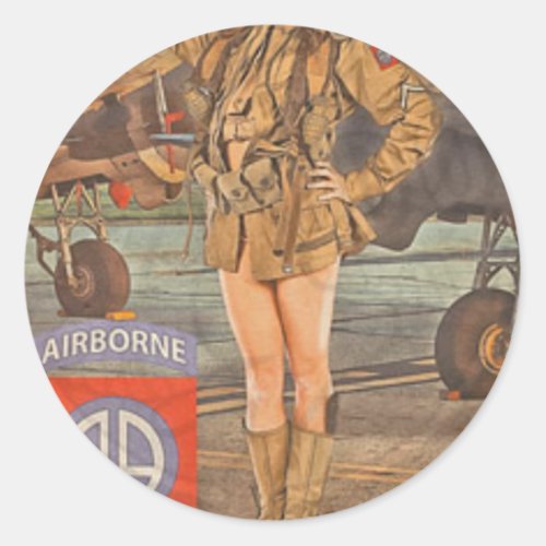 Enlist In The 82nd Airborne Classic Round Sticker