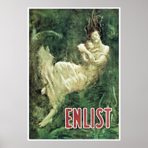 Enlist  Lusitania Tragedy Poster