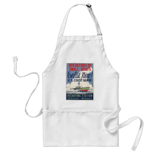 Enlist Now! U.S. Coast Guard Adult Apron (Front)