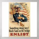 "Enlist" Old Uncle Sam U.S. Military Poster