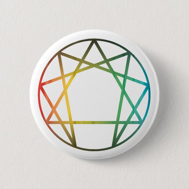 Enneagram Rainbow Button (Front)