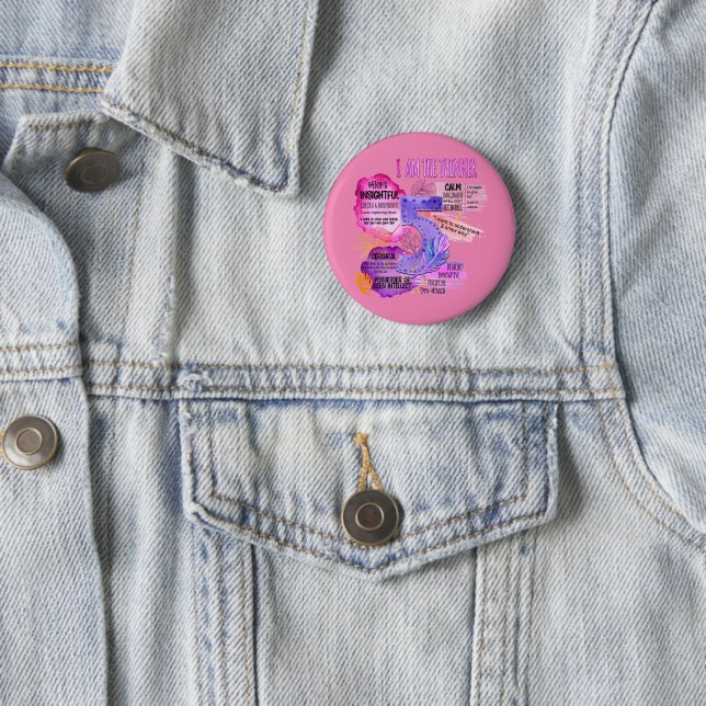 Enneagram Type 5 - I Am The Thinker Button (In Situ)