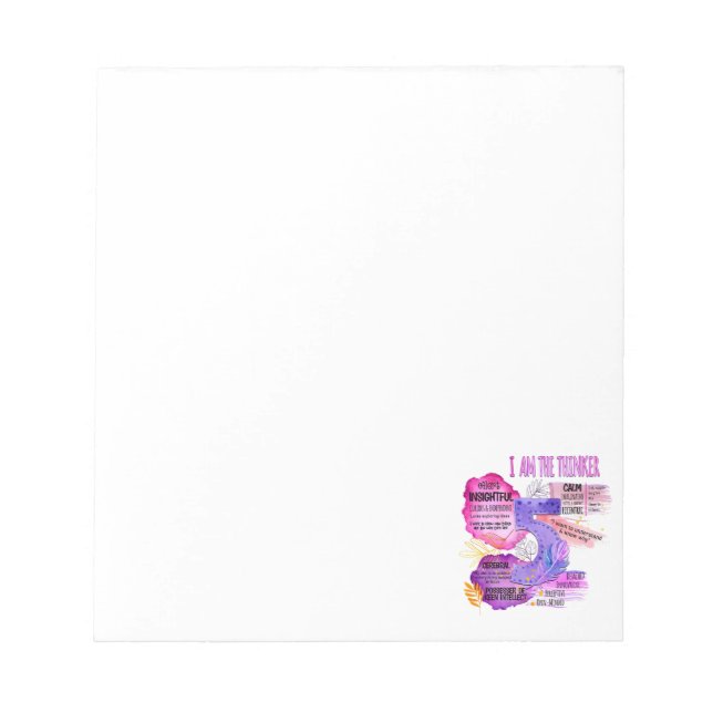 Enneagram Type 5 - I Am The Thinker Notepad (Front)