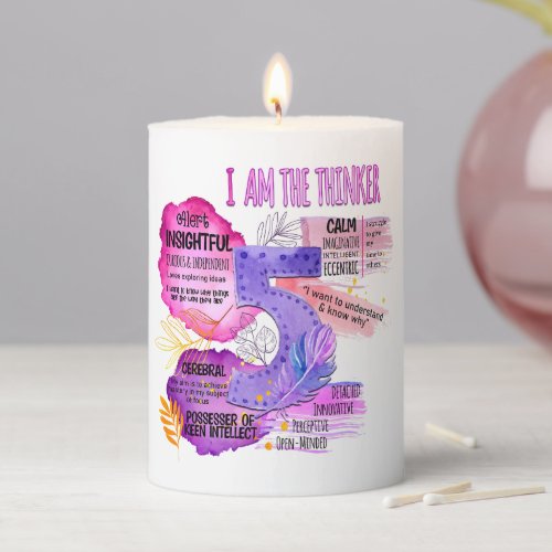 Enneagram Type 5 _ I Am The Thinker Pillar Candle