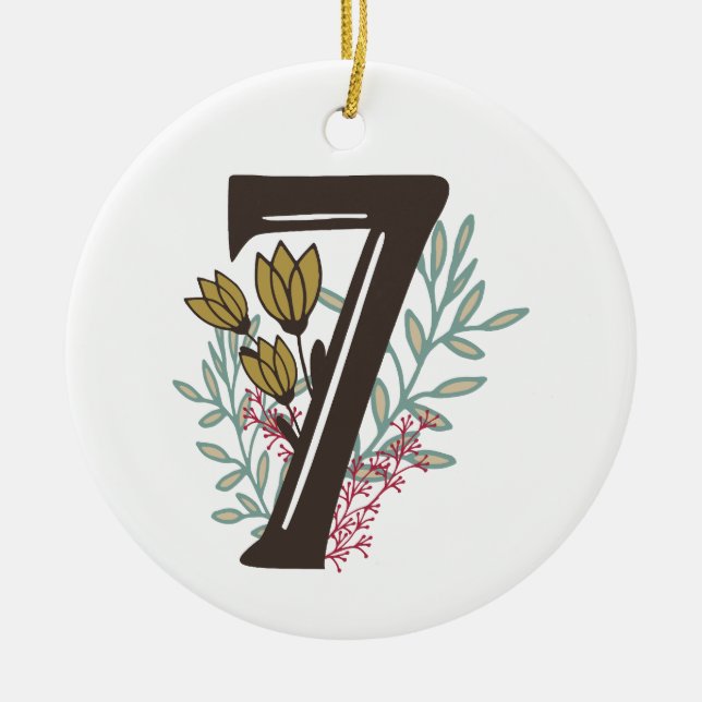 Enneagram Type 7 Floral Christmas Ornament (Front)