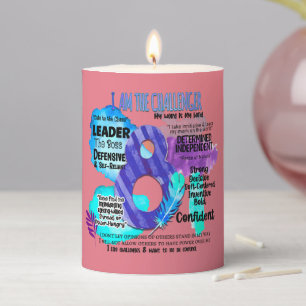 Enneagram Type 8 - I Am The Challenger Pillar Candle