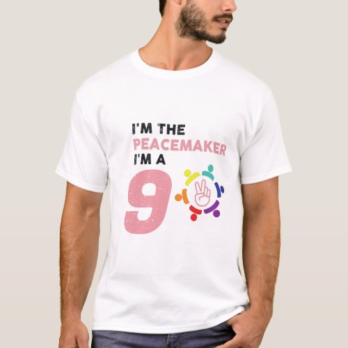 Enneagram Type 9 Personality Funny The Peacemaker T_Shirt