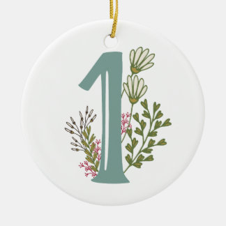 Enneagram Type One Floral Christmas Ornament