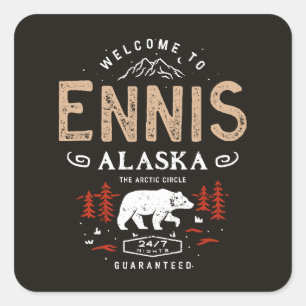 Ennis Alaska Night Square Sticker