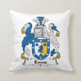 Ennis Family Crest Throw Pillow