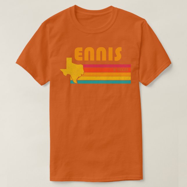 Ennis Texas Vintage Distressed Souvenir T-Shirt (Design Front)