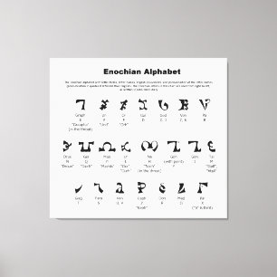 Enochian Alphabet Chart Canvas Print