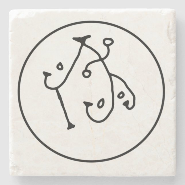 Enochian Angel AAAN Marble Seal Stone Coaster (Front)