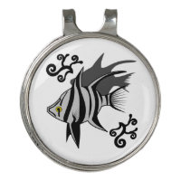 Enoplosus Old Wife the White Fish with Black Strip Golf Hat Clip
