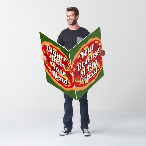 Enormous large funny pepperoni pizza Birthday card