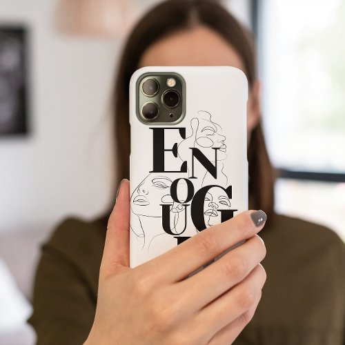 Enough Inspirational Minimalist Graphic Monochrome iPhone 15 Case