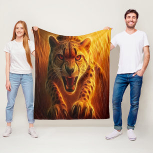 Enraged Cheetah Fleece Blanket