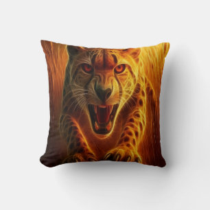 Enraged Cheetah Throw Pillow