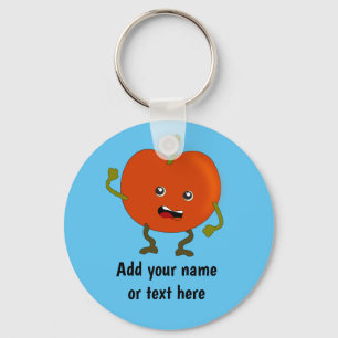 Enraged Tomato - rotten tomatoes theme - your text Keychain