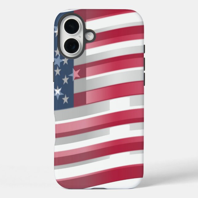 Enriched USA Flag: Wavy Layered Design Artistic Pa Case-Mate iPhone Case (Back)