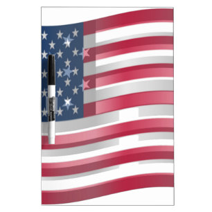 Enriched USA Flag: Wavy Layered Design Artistic Pa Dry Erase Board