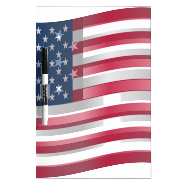 Enriched USA Flag: Wavy Layered Design Artistic Pa Dry Erase Board (Front)