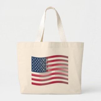 Enriched USA Flag: Wavy Layered Design Artistic Pa Large Tote Bag
