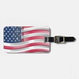 Enriched USA Flag: Wavy Layered Design Artistic Pa Luggage Tag