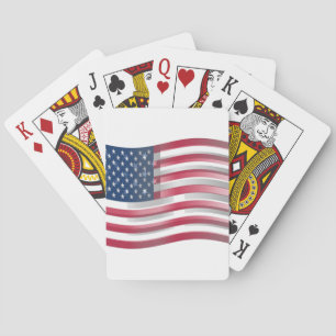 Enriched USA Flag: Wavy Layered Design Artistic Pa Poker Cards