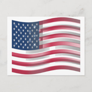 Enriched USA Flag: Wavy Layered Design Artistic Pa Postcard