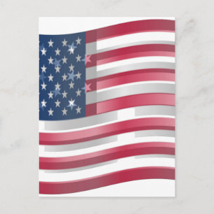 Enriched USA Flag: Wavy Layered Design Artistic Pa Postcard