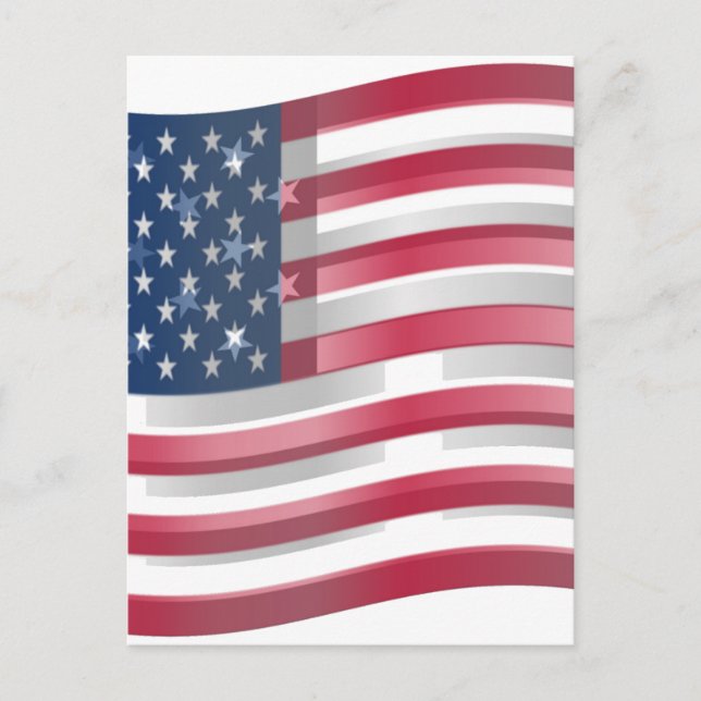 Enriched USA Flag: Wavy Layered Design Artistic Pa Postcard (Front)