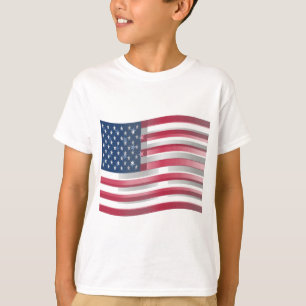 Enriched USA Flag: Wavy Layered Design Artistic Pa T-Shirt