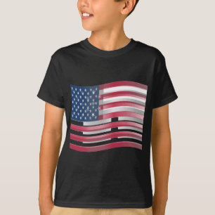 Enriched USA Flag: Wavy Layered Design Artistic Pa T-Shirt