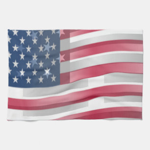 Enriched USA Flag: Wavy Layered Design Artistic Pa Towel